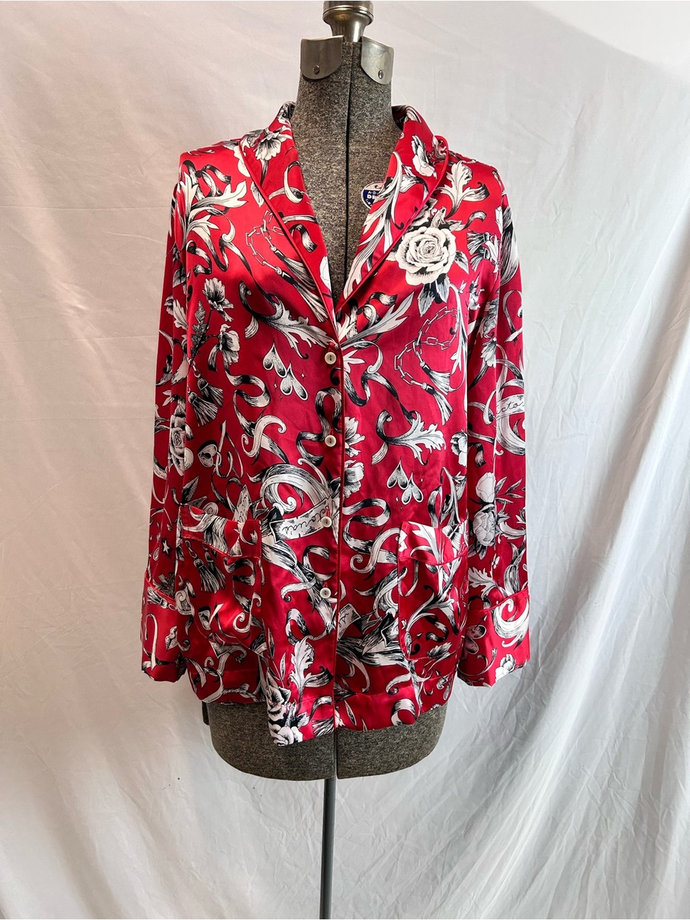 NWOT Victoria's Secret Red Satin Pajama Top - Size Small